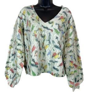 Anthropologie Catch Of the Day Wool Cable Knit Sweater